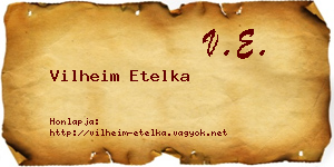 Vilheim Etelka névjegykártya